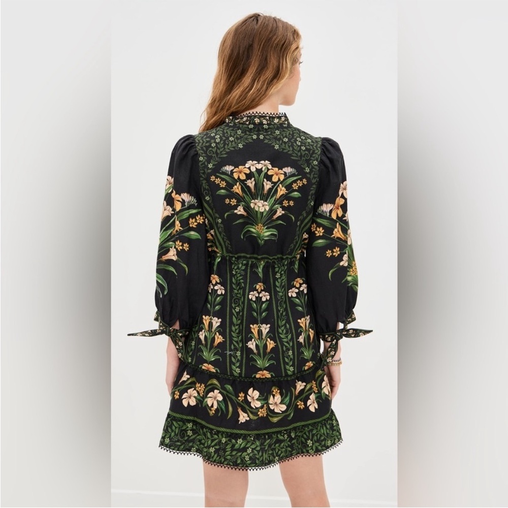 FARM Rio Black Flowers Arch Lenzing Ecovero Euroflax Mini Dress - Picture 6 of 11